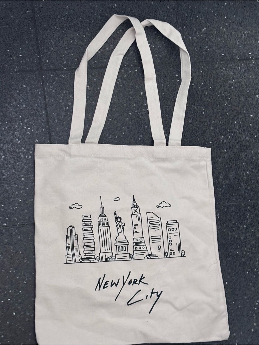 New York City Skyline Canvas Shoulder Tote Bag Black White - Brand New - Picture 2 of 4